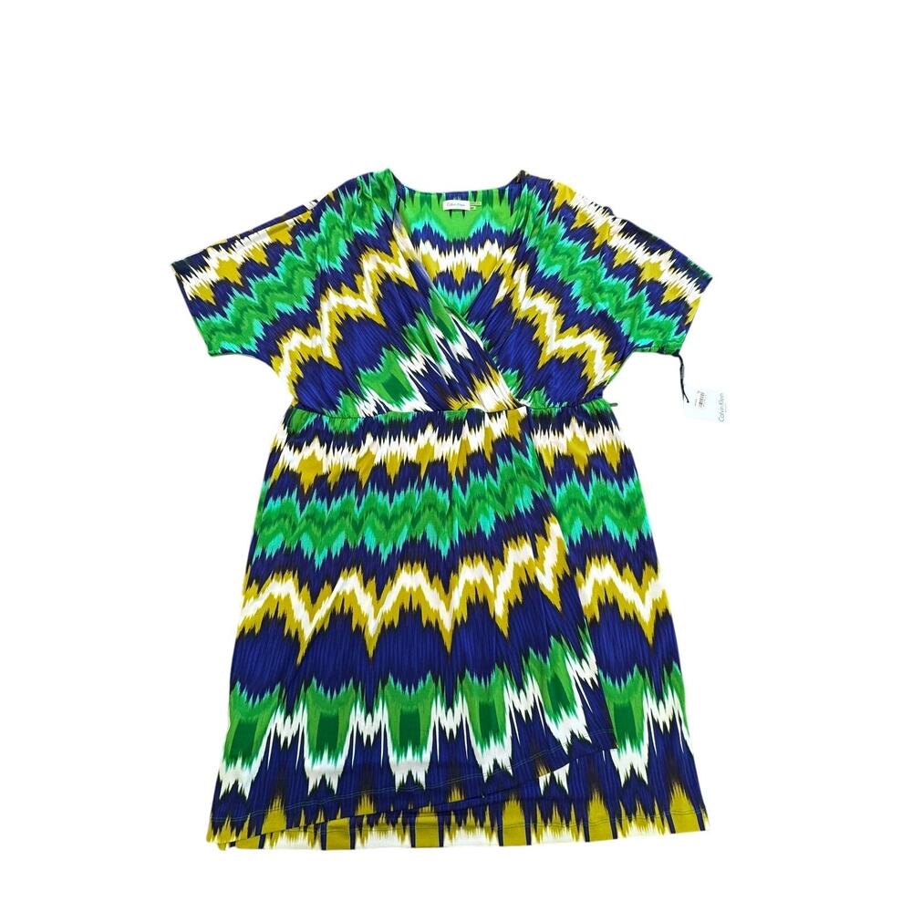 NWT!"CALVIN KLEIN" Aztec Sundress SZ 20W Soft Boho Hippie Missing Belt See Image